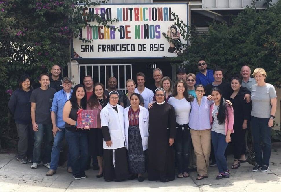 The May 2017 team with the sisters at the nutrition center